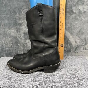 Mason Western Mens Black Leather Roper Cowboy Boots 8.5 D 607627 S15